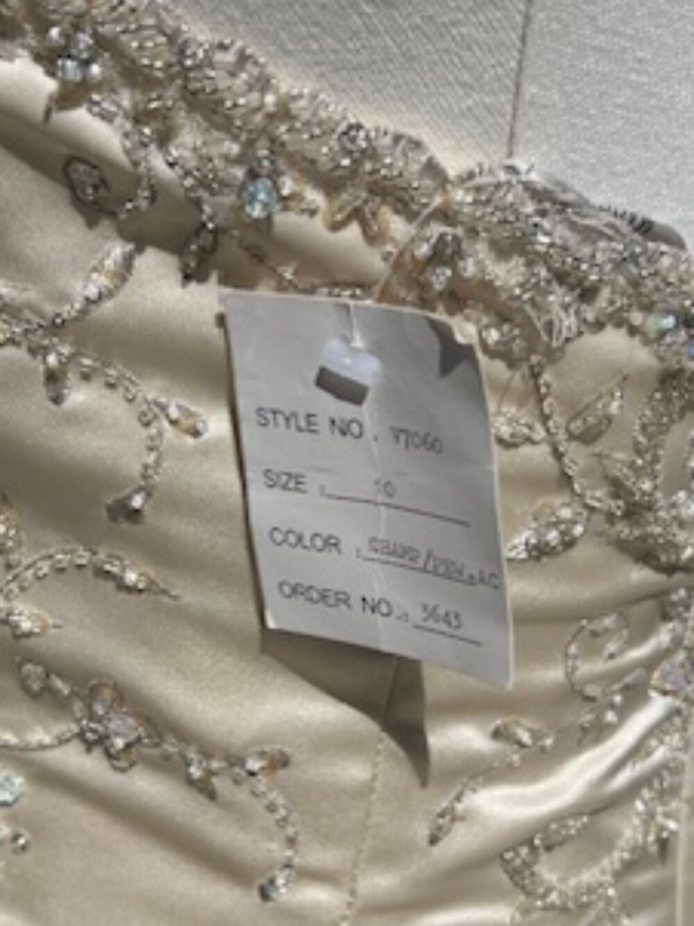 NWT Maggio Sotterio Strapless Satin Gown – Champagne & Pewter – Size 10 - Picture 16 of 16